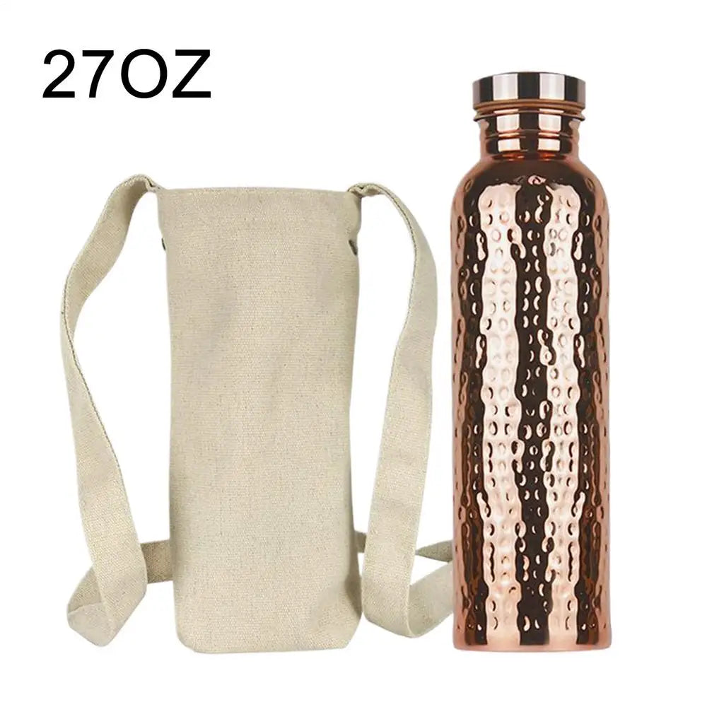 Copper Water Bottle for Drinking Leakproof Insulated Water Bottle Portable Leakproof 27Oz Cup for Hydration Gym Outdoor Hiking