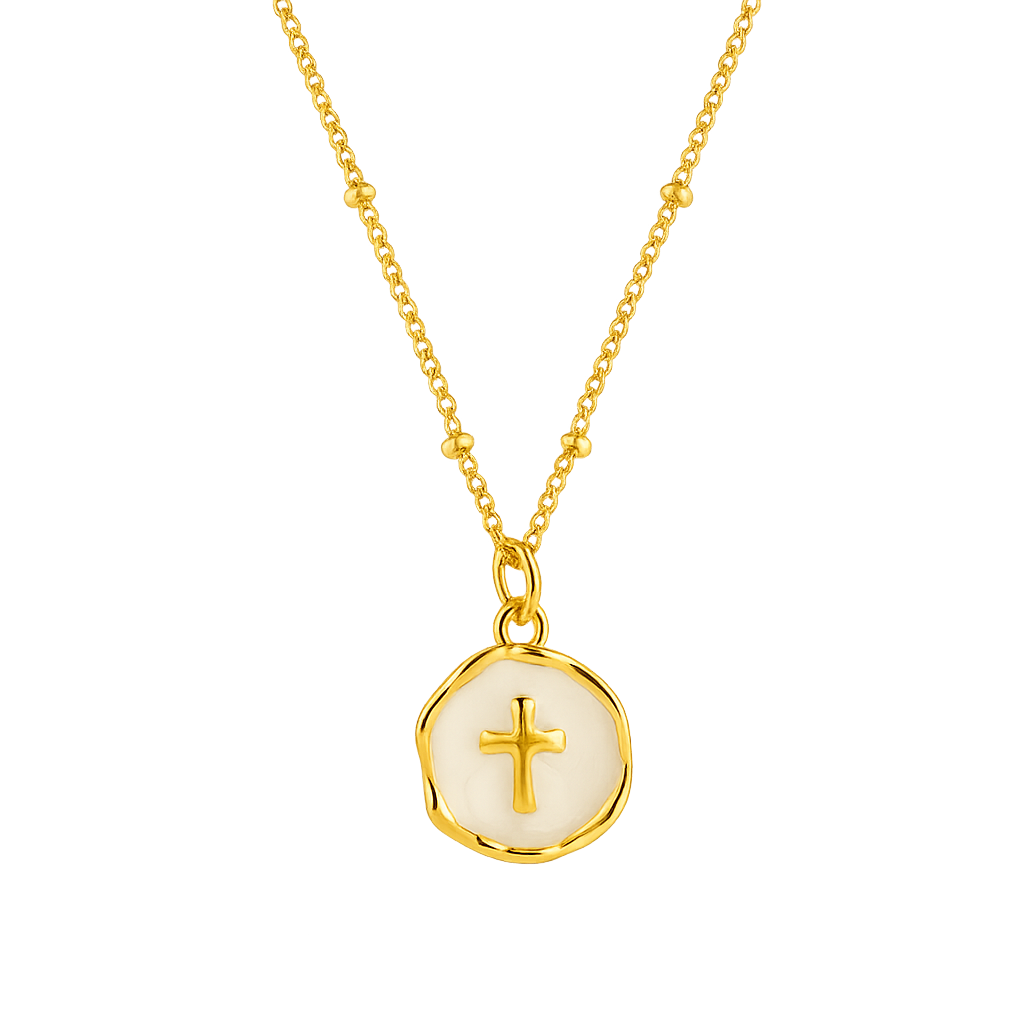 Geometrische Naturstein Halskette — Stern, Herz, Mond, Kreuz