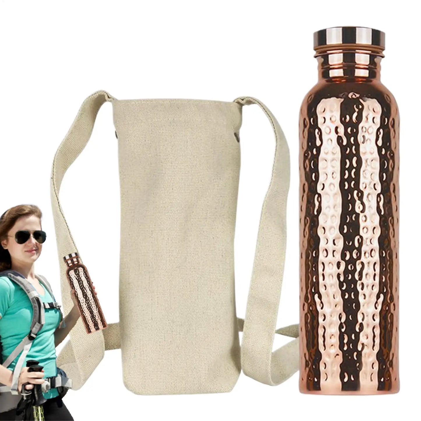 Copper Water Bottle for Drinking Leakproof Insulated Water Bottle Portable Leakproof 27Oz Cup for Hydration Gym Outdoor Hiking