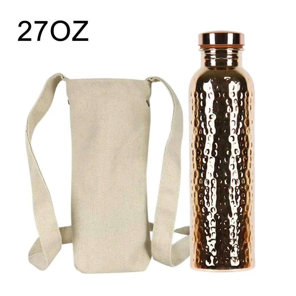 Copper Water Bottle for Drinking Leakproof Insulated Water Bottle Portable Leakproof 27Oz Cup for Hydration Gym Outdoor Hiking