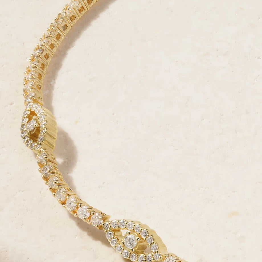 Luxury Gold Color Zircon — Evil Blue Eye Bracelet